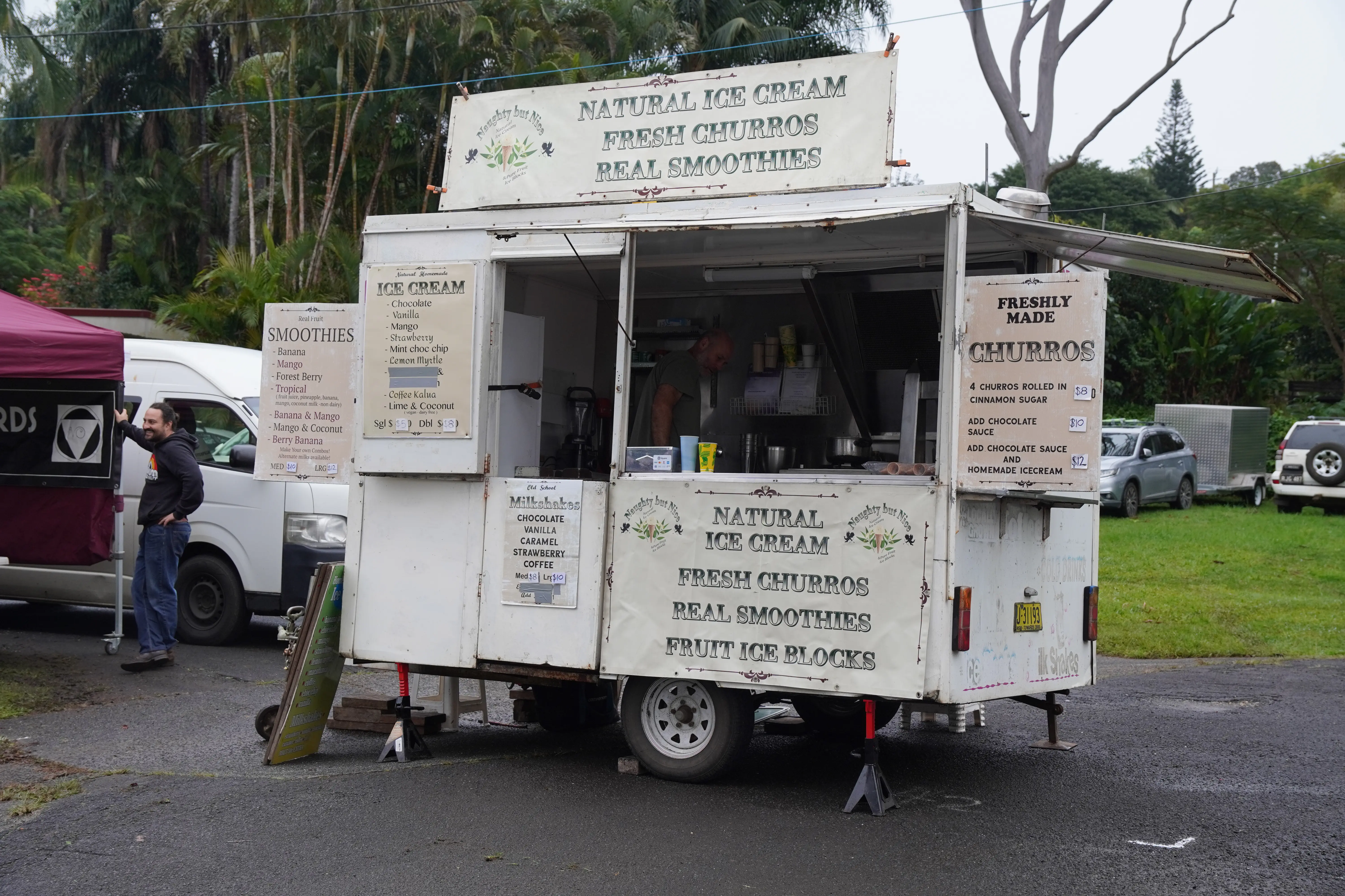 Natural ice cream stall at Bangalow Markets