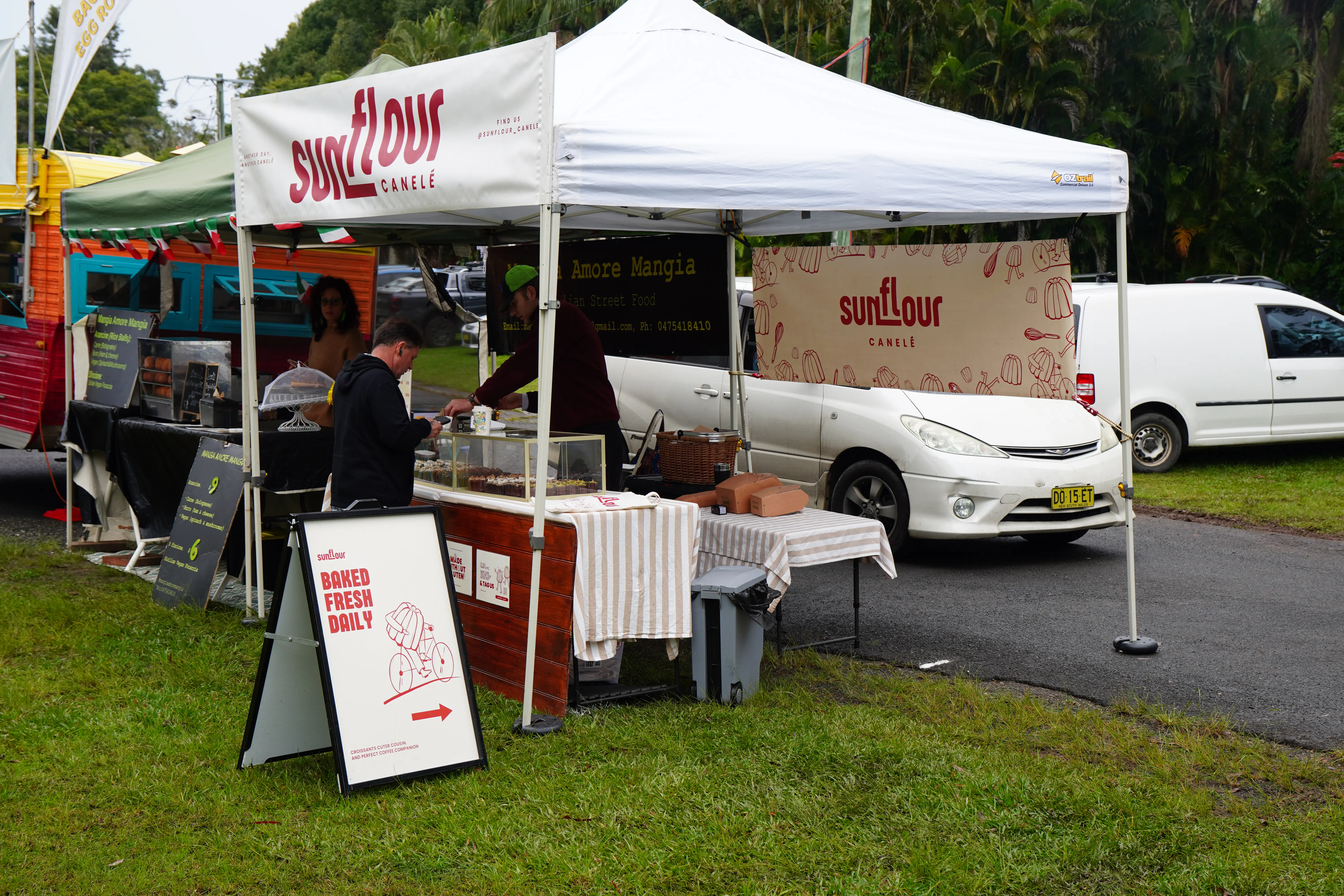 Sunflour Canelé stall at Bangalow Markets