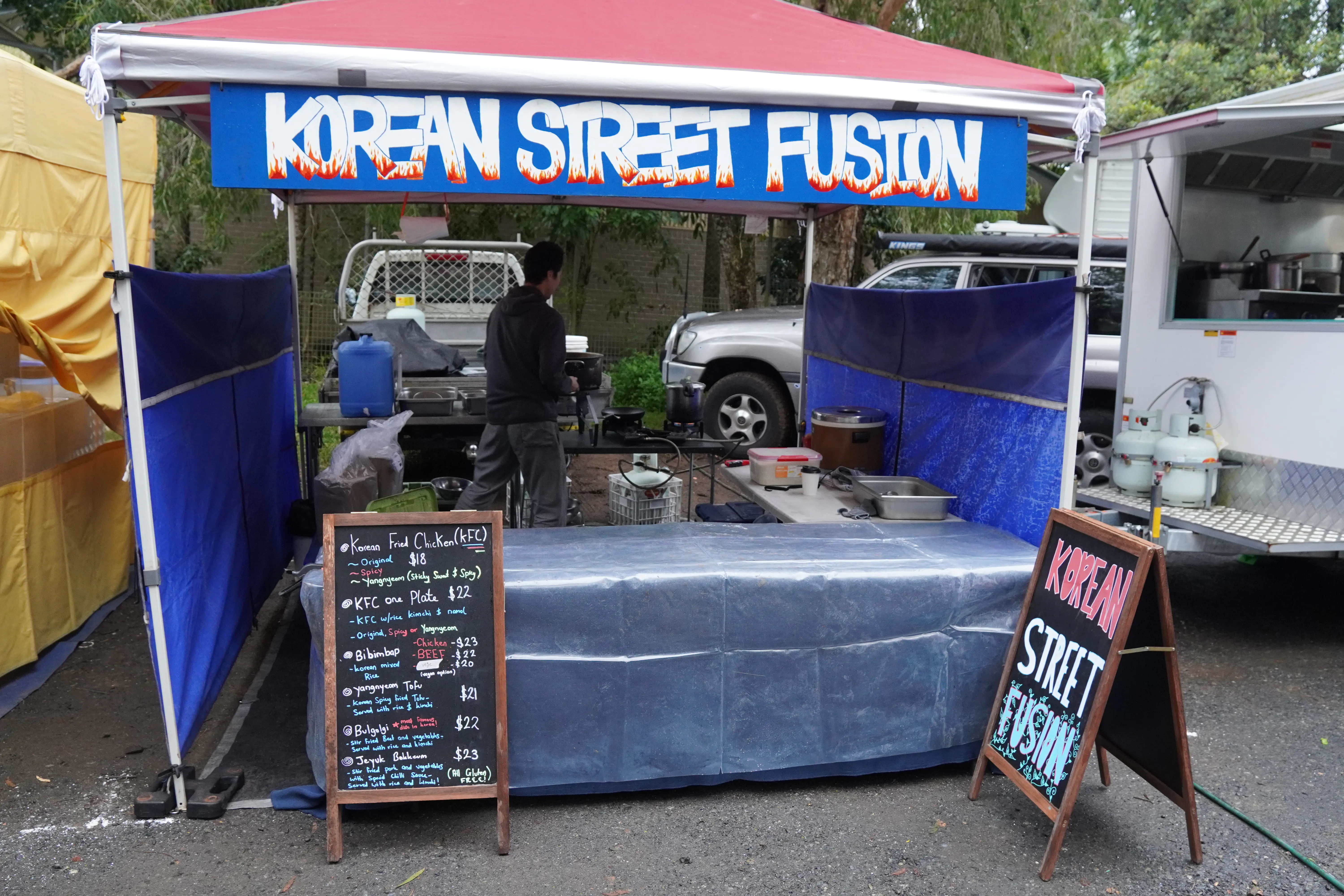 Korean Street Fusion food stall at Bangalow Markets