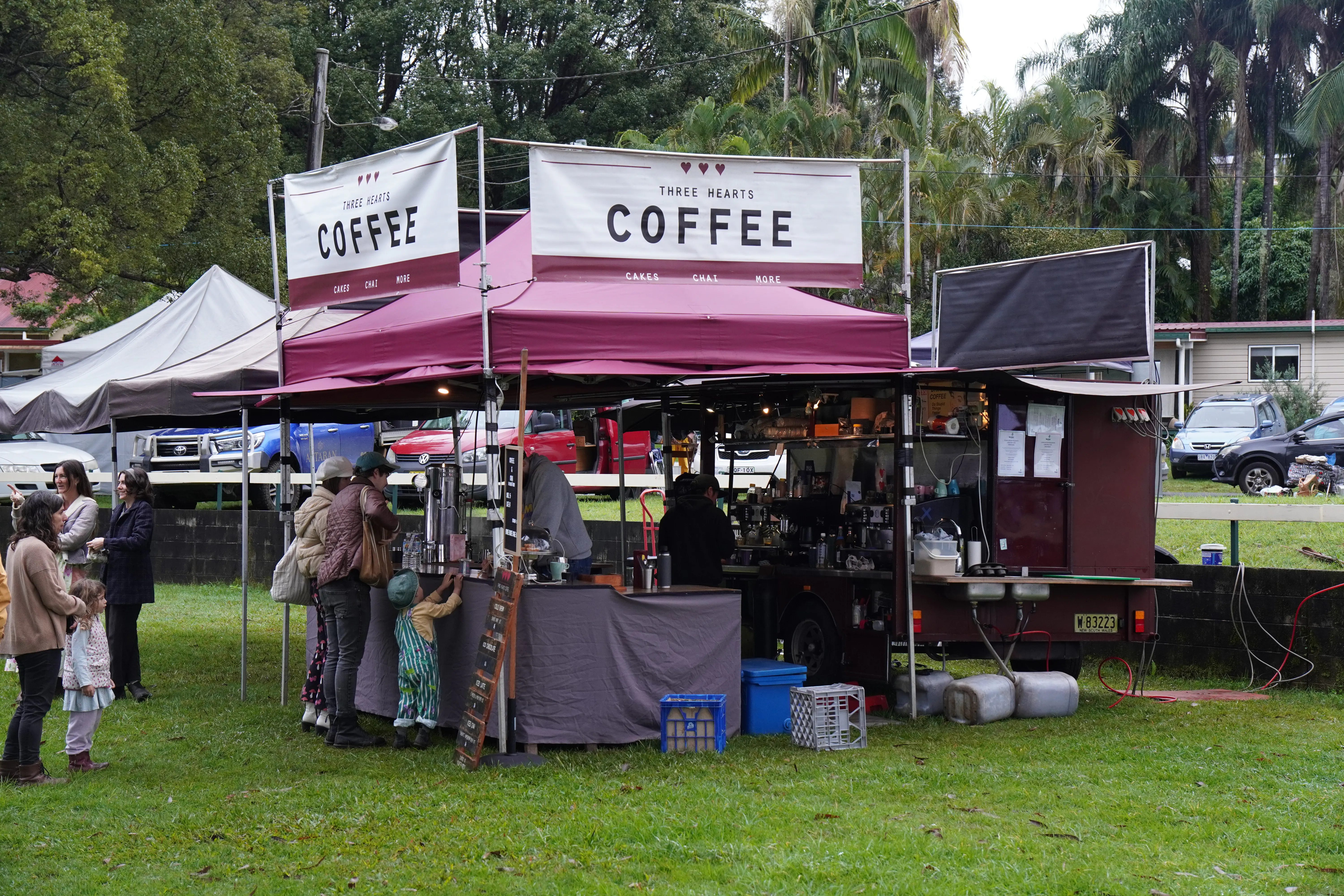 Three Hearts Coffee stall at Bangalow Markets