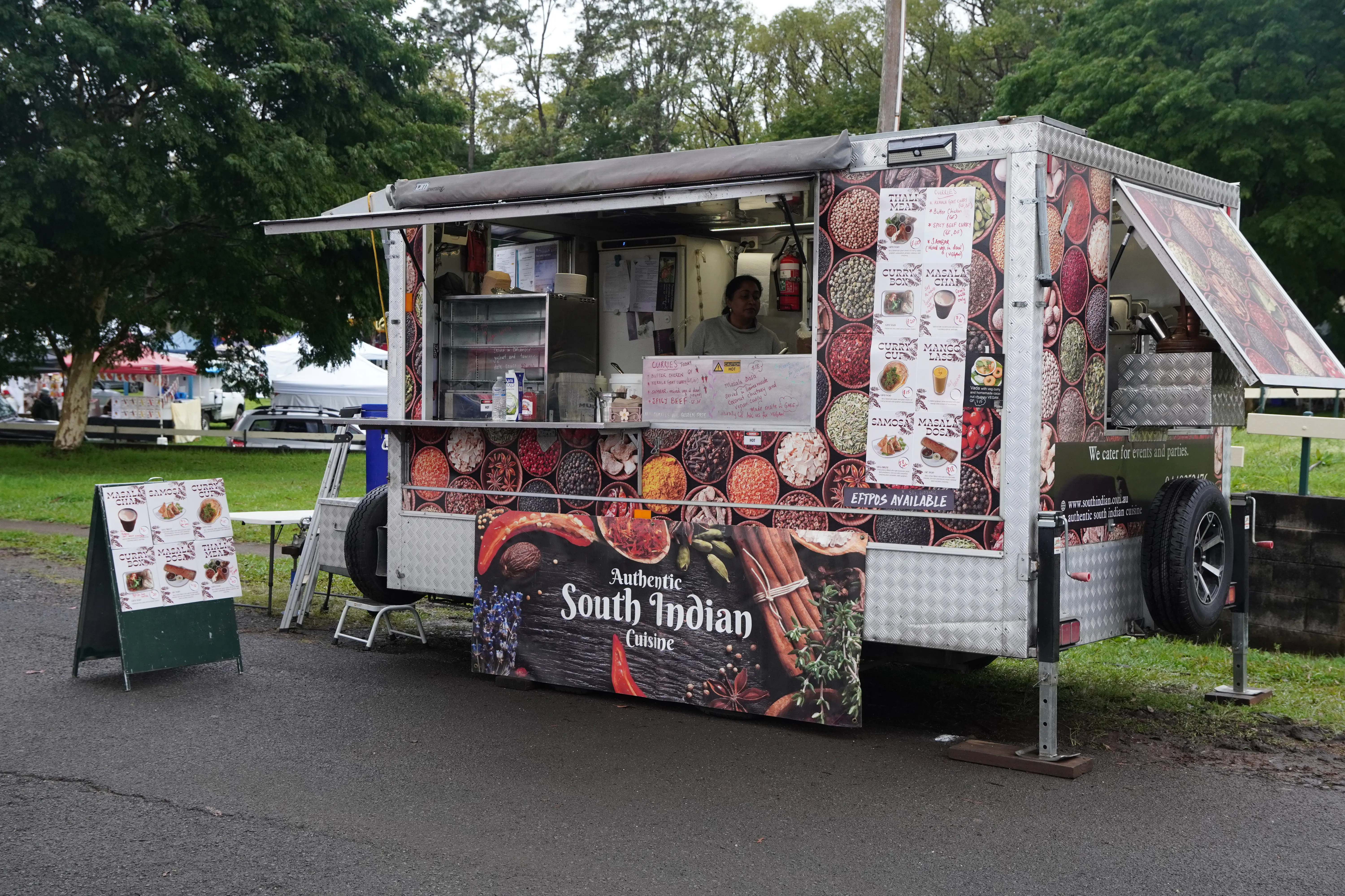 Authentic South Indian Cuisine stall at Bangalow Markets