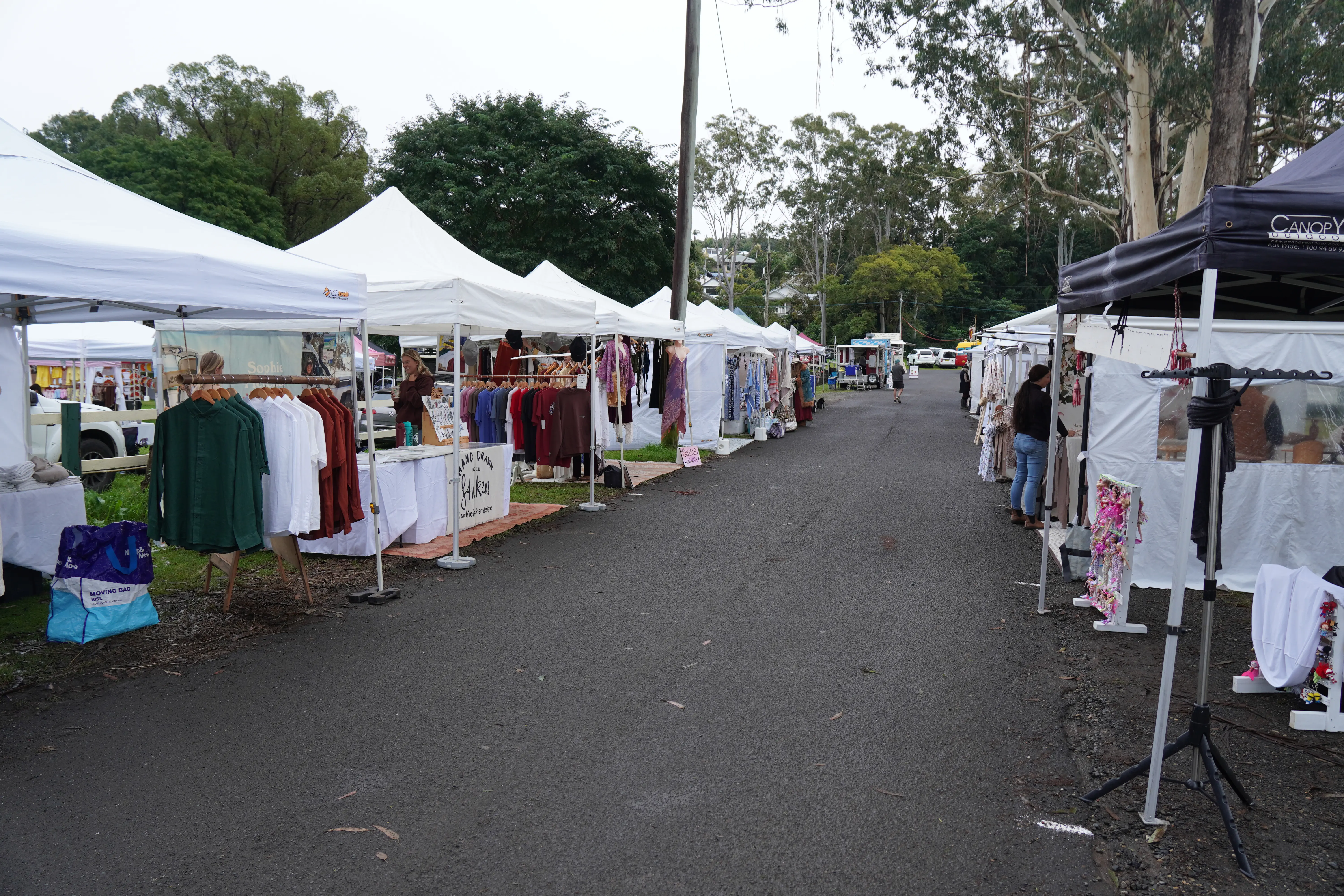 Visitors browsing stalls at Bangalow Markets