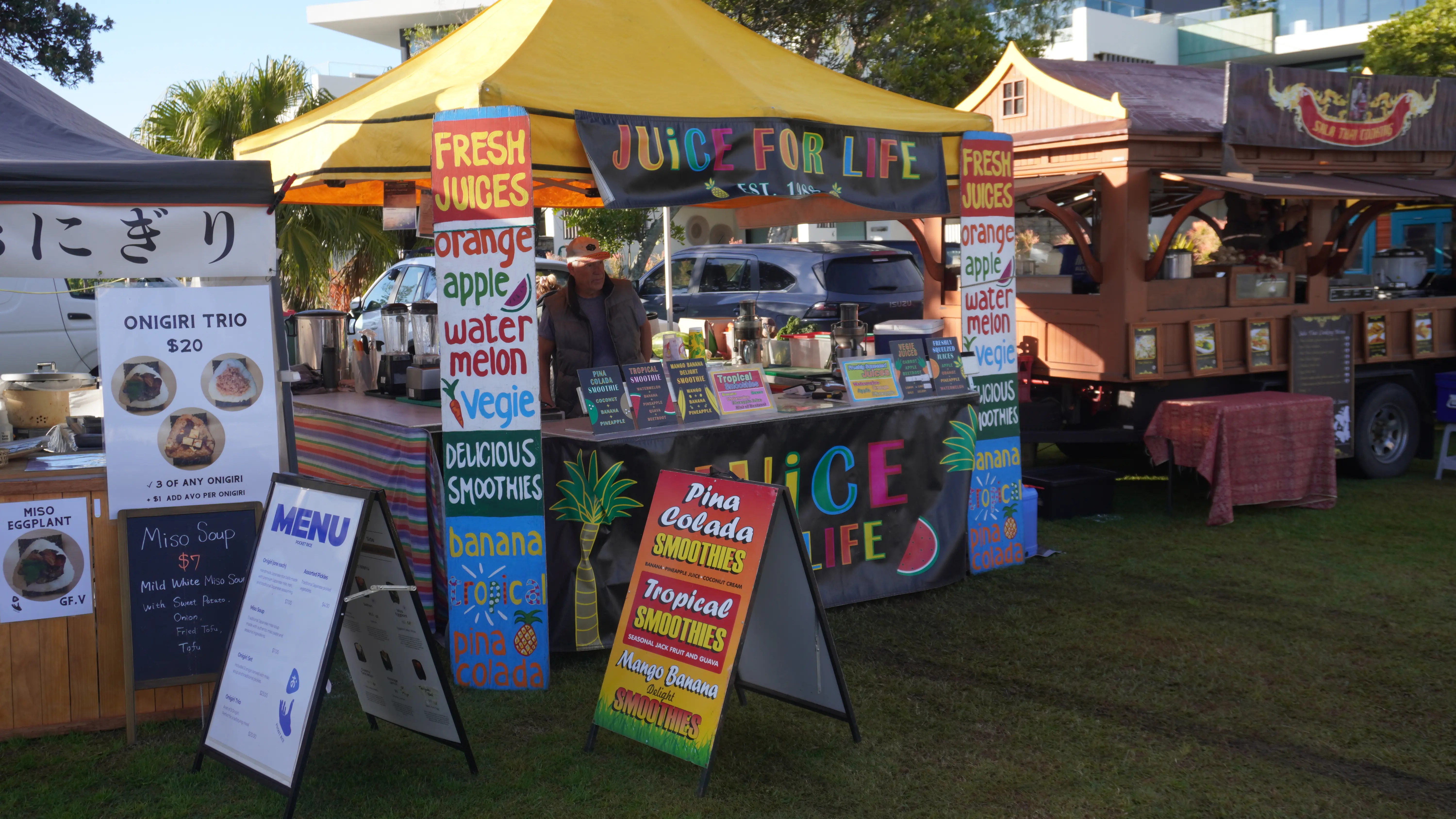 Juice for Life stall at Byron Bay Beachside Market