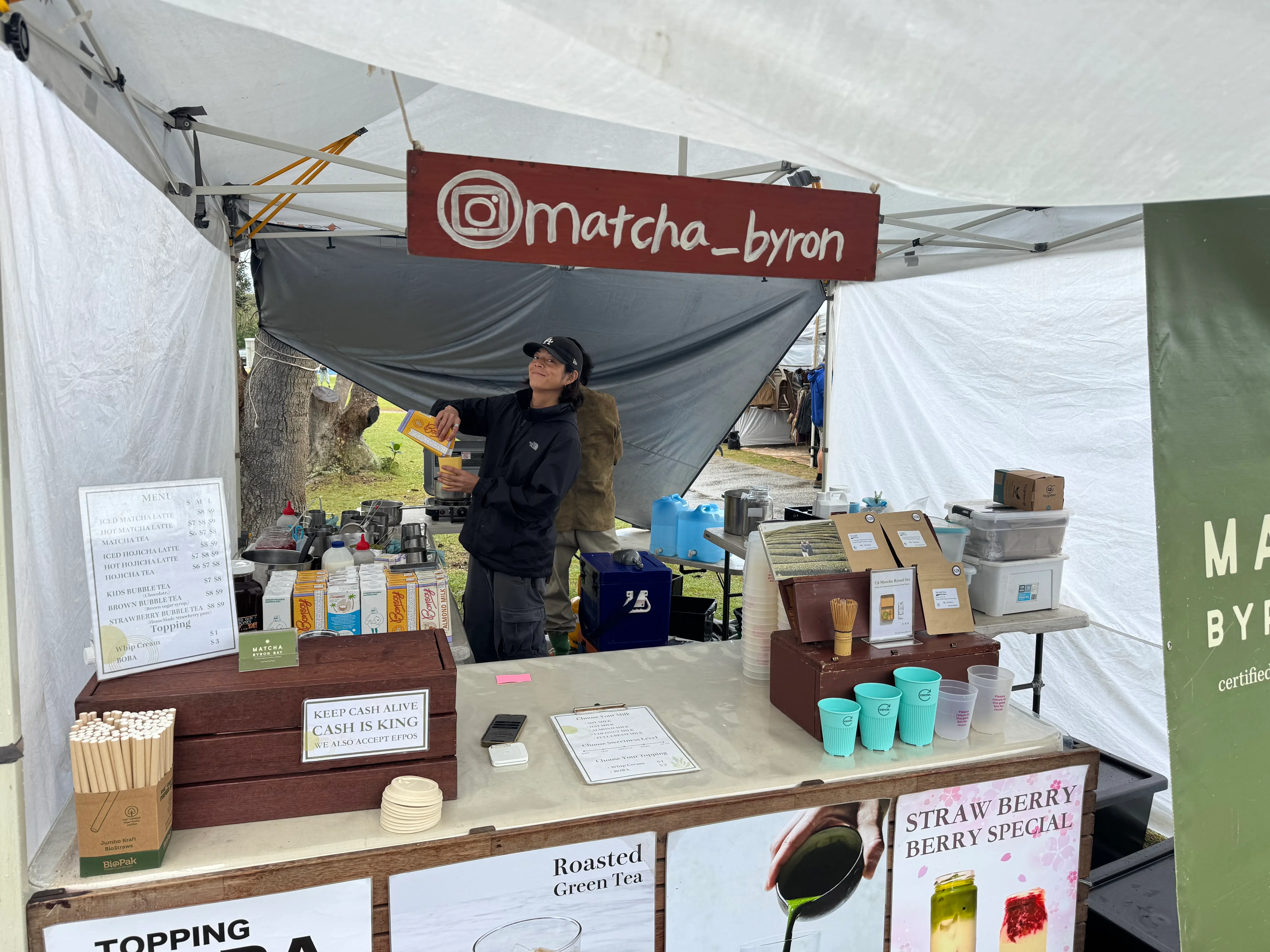 The Matcha Byron stall at Byron Community Market