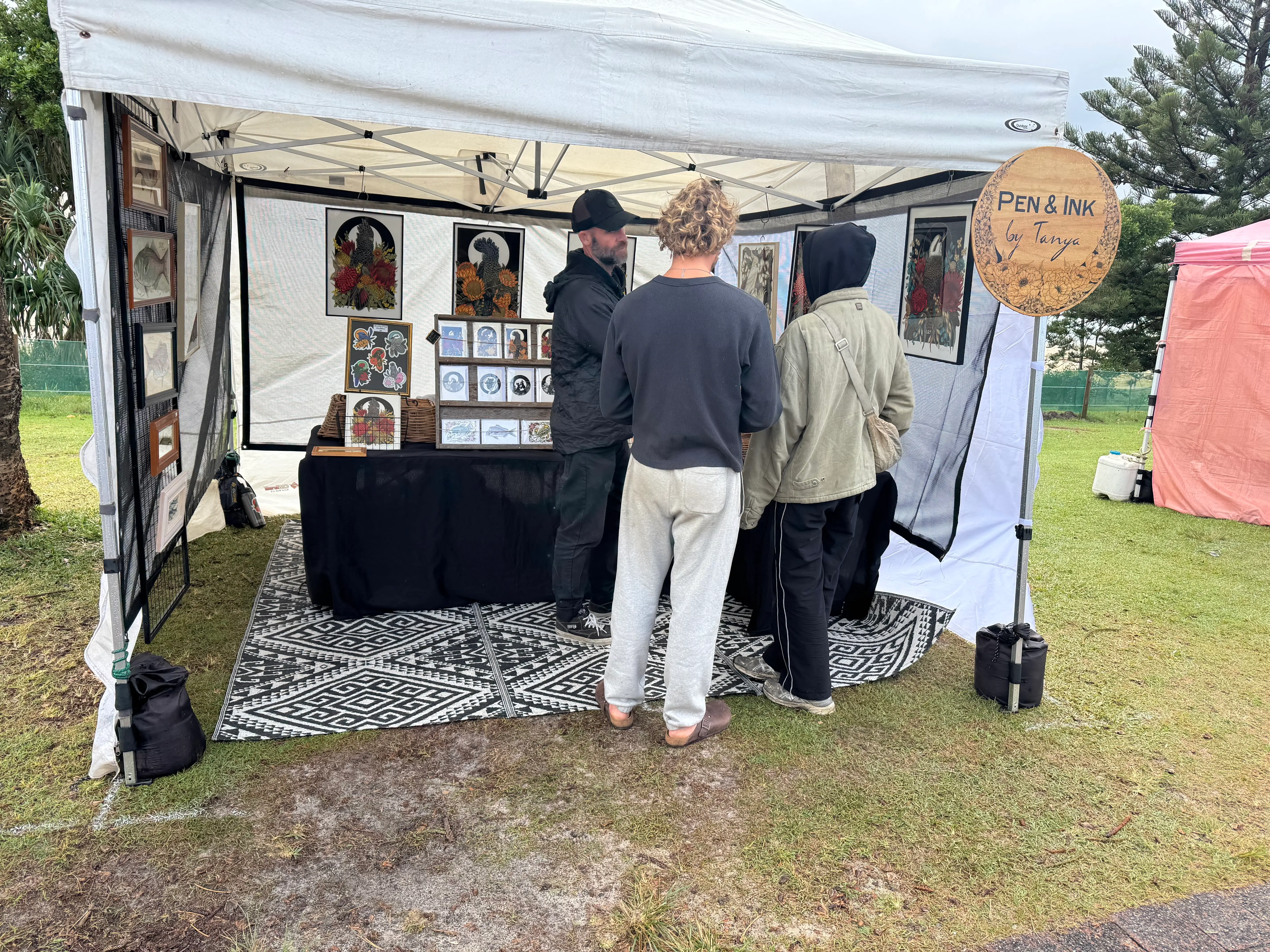 Pen and Ink by Tanya art stall at Byron Community Market