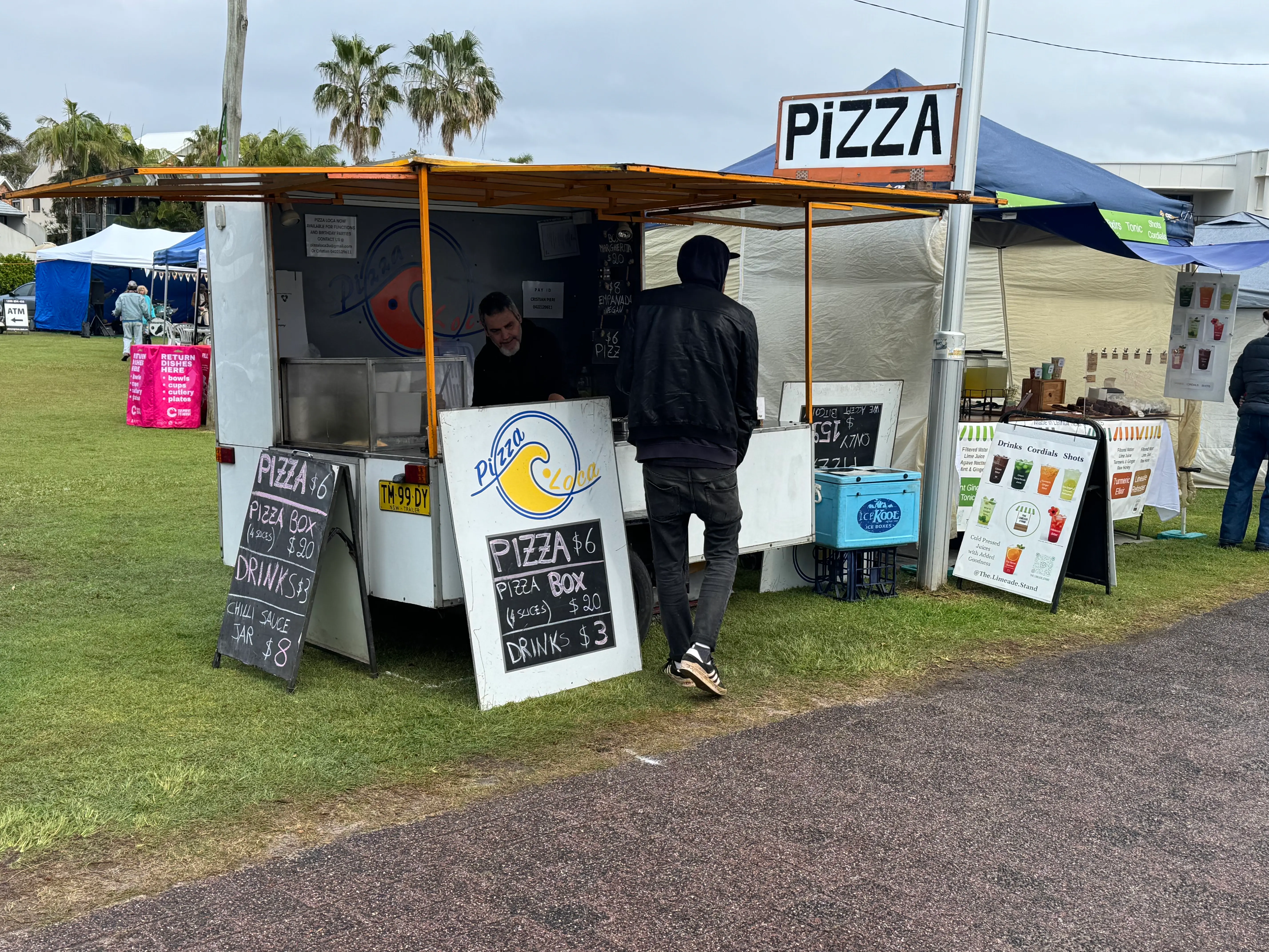 Pizza Loca stall at Byron Community Market
