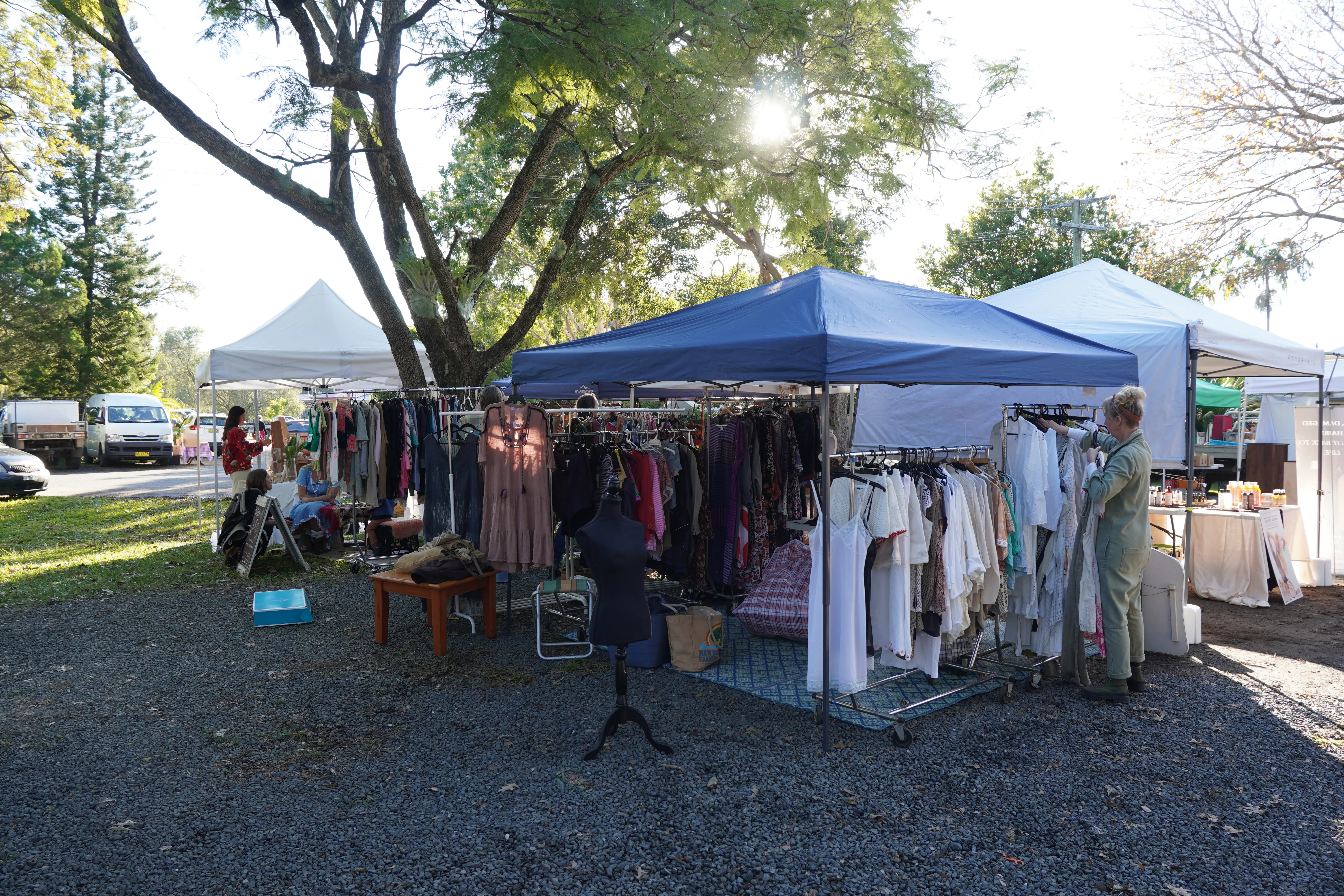 Clothing and craft stall at Mullumbimby Community Markets