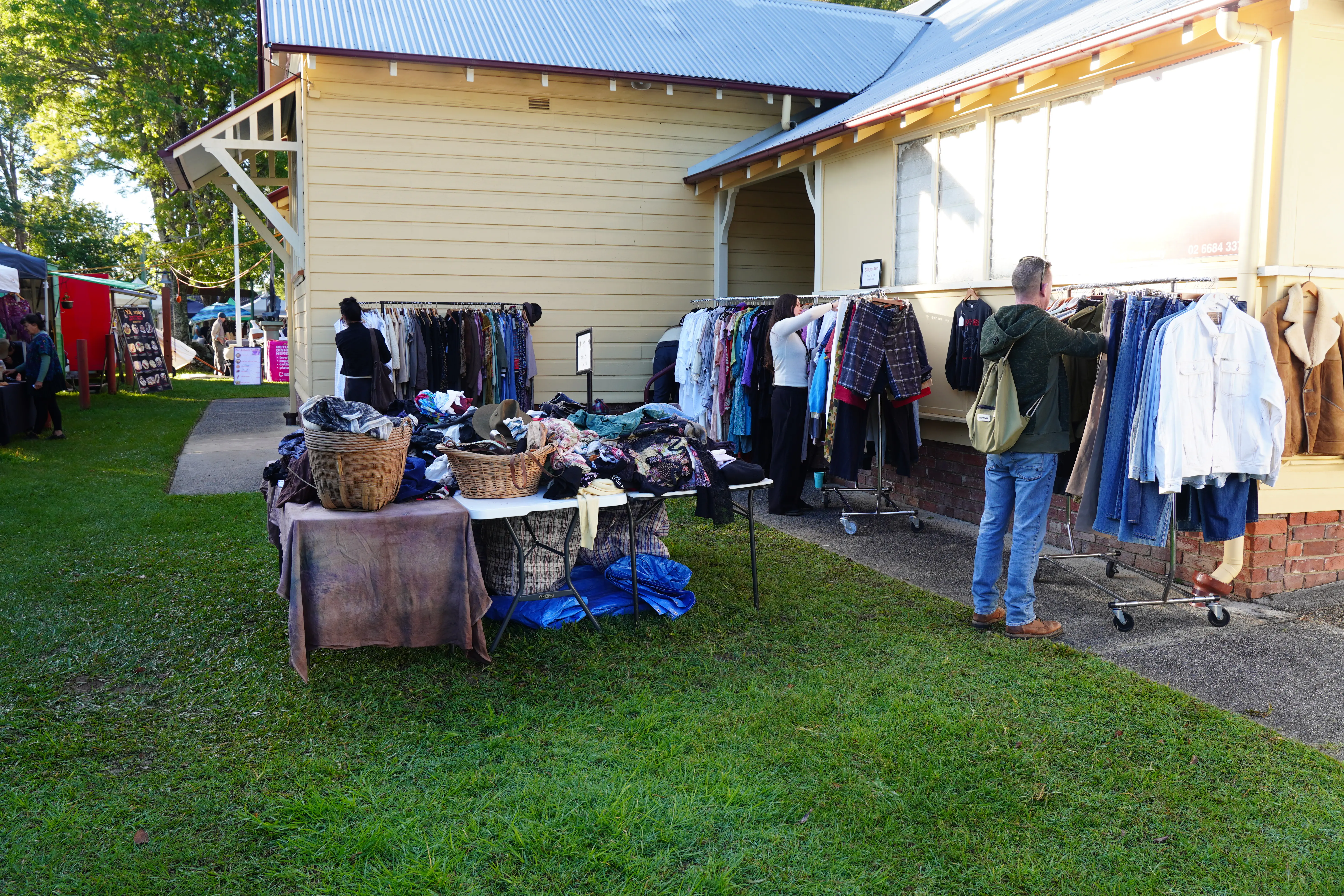General market stalls near Pocket Rice at Mullumbimby Community Markets