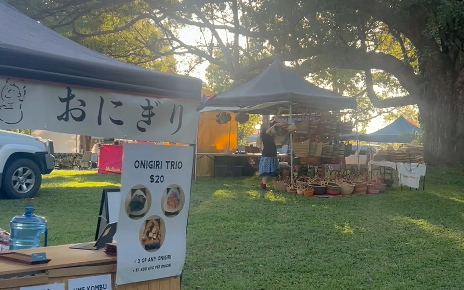 Onigiri plated and ready for market customers in the Northern Rivers